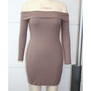 Privacy Please Rib Mini Dress w/ Long Sleeves